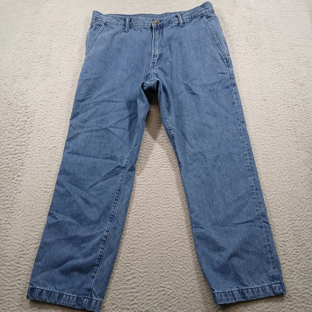 Gap Straight Fit Medium Wash Blue Denim Jeans Men 36x30 Style 781299‎ EUC
